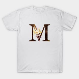 Floral Monogram M Lovely Autumn Foliage T-Shirt